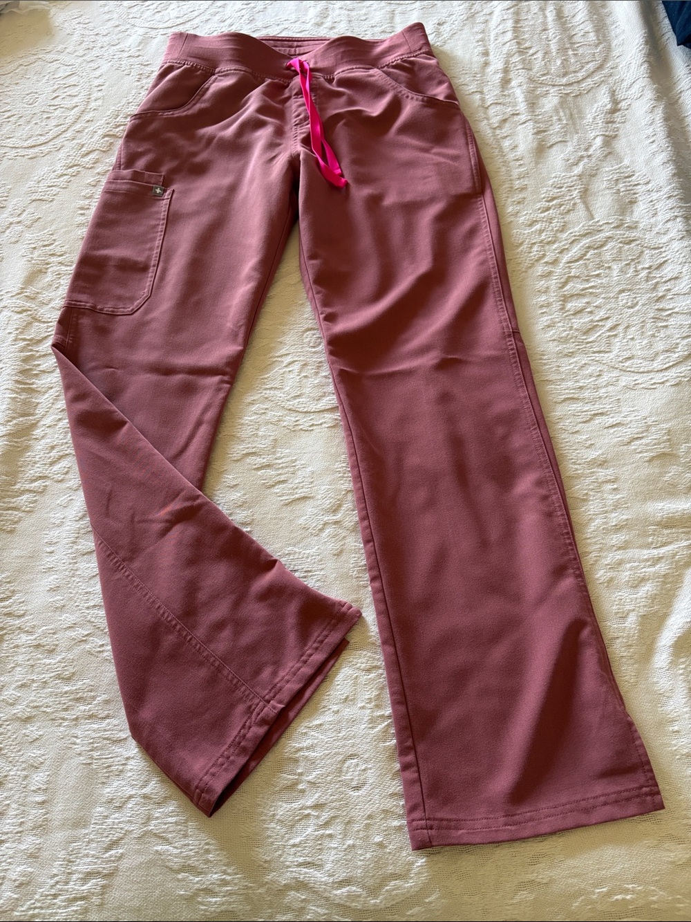 FIGS Women’s Mauve Drawstring Cargo Pants PO 3543 EUC S